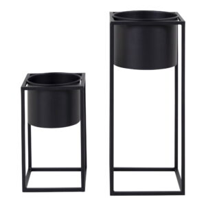 House Nordic - Marla Flowerpots - Blumentöpfe, Stahl, schwarz, 2er-Set