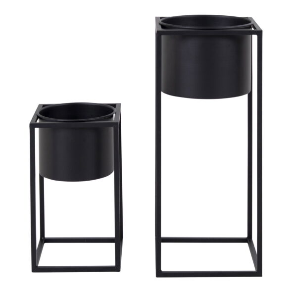 House Nordic - Marla Flowerpots - Blumentöpfe, Stahl, schwarz, 2er-Set