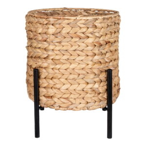 House Nordic - Antas Planter - Pflanzgefäß, Wasserhyazinthe, natur/schwarz, 26,5x26,5x29 cm