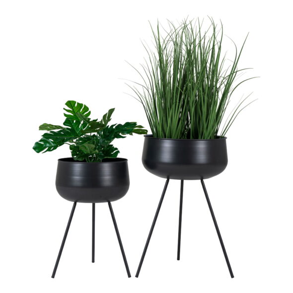 House Nordic - Ardola Flowerpots - Blumentöpfe, Stahl, schwarz, 2er-Set – Bild 3