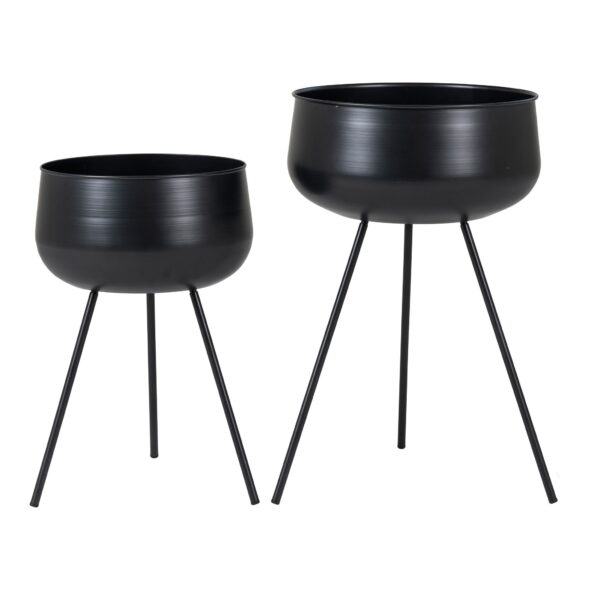 House Nordic - Ardola Flowerpots - Blumentöpfe, Stahl, schwarz, 2er-Set