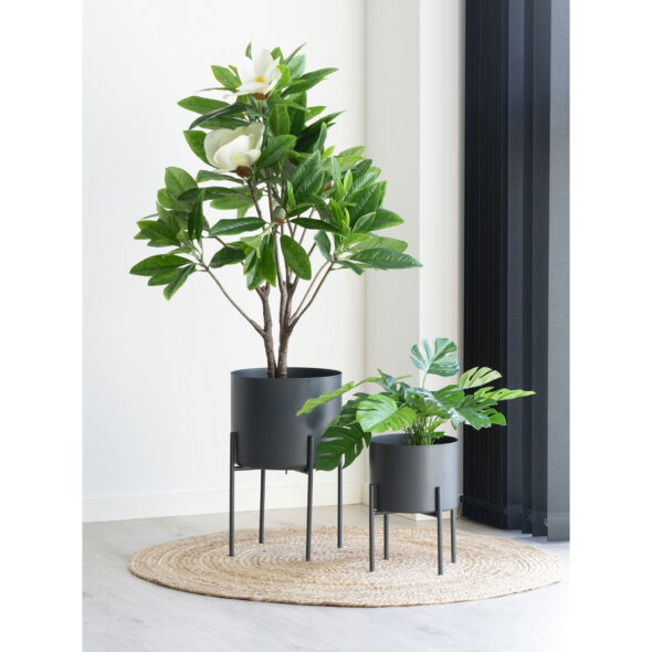 House Nordic - Pavia Flowerpots - Blumentöpfe, Stahl, grau, 2er-Set – Bild 2