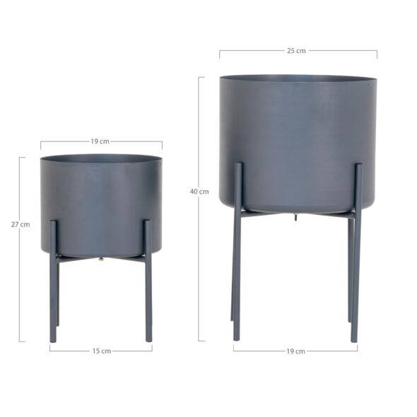 House Nordic - Pavia Flowerpots - Blumentöpfe, Stahl, grau, 2er-Set – Bild 13