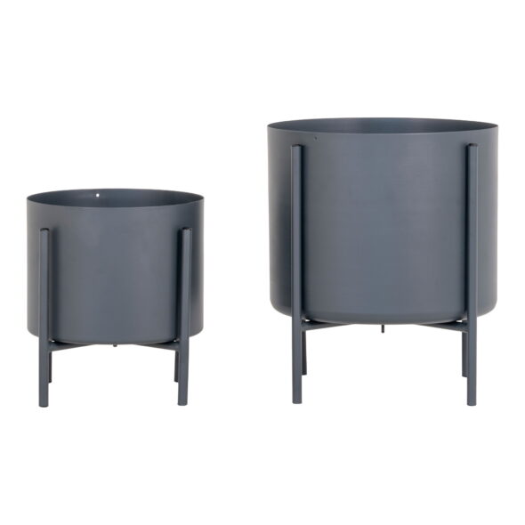 House Nordic - Pavia Flowerpots - Blumentöpfe, Stahl, grau, 2er-Set – Bild 5