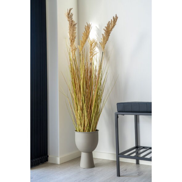 House Nordic - Amalfi Blumentopf - <p>Blumentopf, Stahl, beigegrau, ø19x27 cm</p> – Bild 2