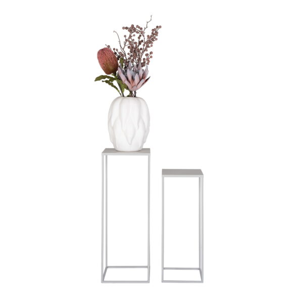 House Nordic - Beja Flower Stand - Blumenständer, Stahl, kühles Grau, 2er-Set – Bild 2