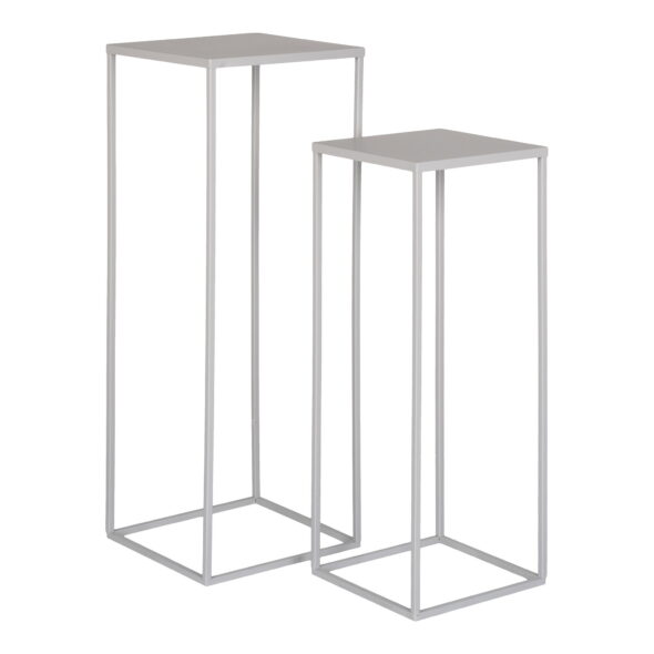 House Nordic - Beja Flower Stand - Blumenständer, Stahl, kühles Grau, 2er-Set – Bild 3