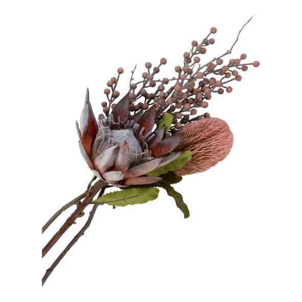 House Nordic - King Protea Bouquet - Künstliche Blumen, Rosenmischung H:74 cm