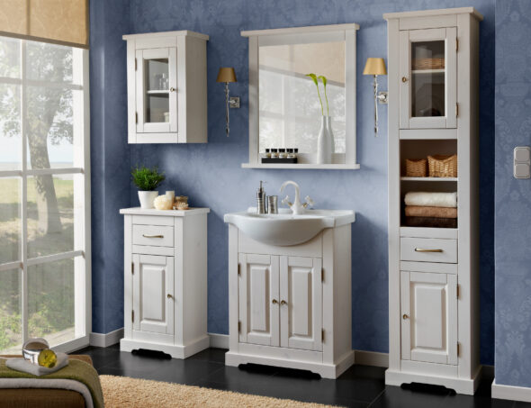 Waschbeckenschrank 65cm 2 Türen – Bild 3