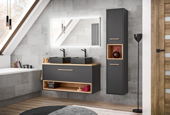 Waschbeckenunterschrank 120 cm, 1 Schublade – Bild 4