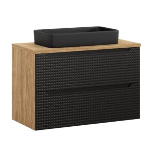 90 cm großes Möbelset mit einer Arbeitsplatte und einem Slim-Aufsatzwaschbecken