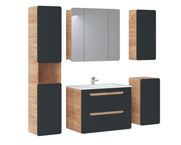 Waschbeckenunterschrank, 80 cm, 2 Schubladen – Bild 2