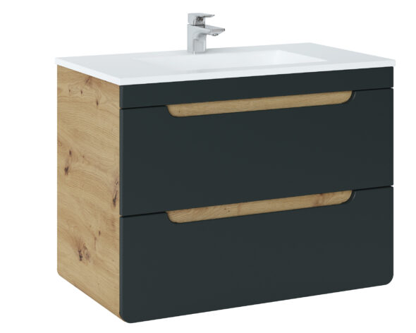 Waschbeckenunterschrank, 80 cm, 2 Schubladen – Bild 3