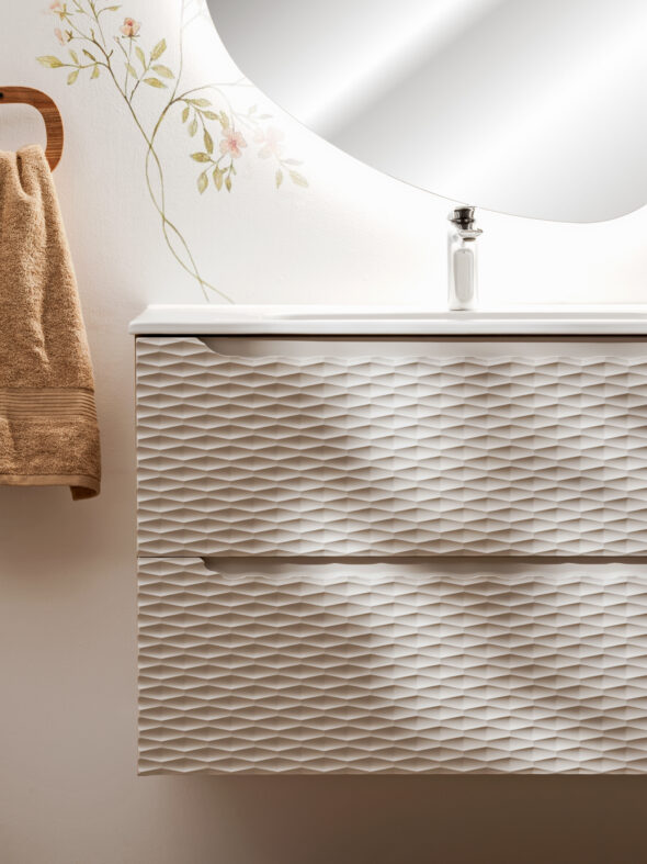 Waschbeckenunterschrank, 60 cm, 2 Schubladen – Bild 4