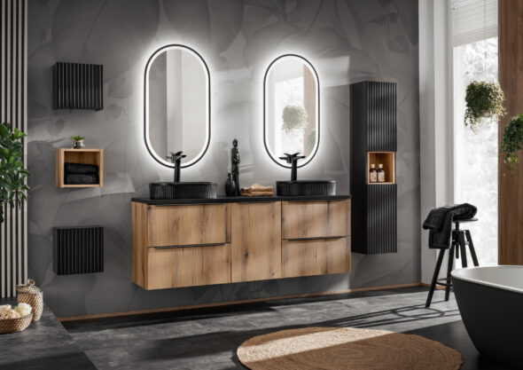 40-cm-Aufsatzschrank mit Wäschekorb – Bild 4